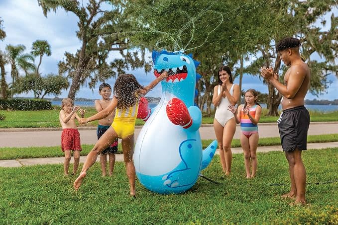 BigMouth Inc. Dino Boxer Sprinkler, Fun Summer Backyard Water Game & Splash Toy for Kids, 5 Feet Tall