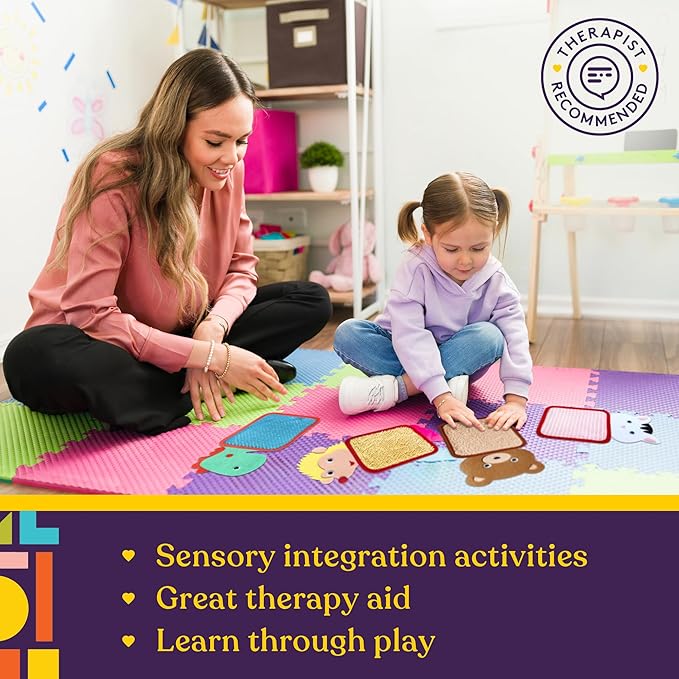 Special Supplies Sensory Mats for Early Learning Development, Tactile Textured Pads with Cute, Colorful Animals, Hand-On Play for Touch Sensitive Kids