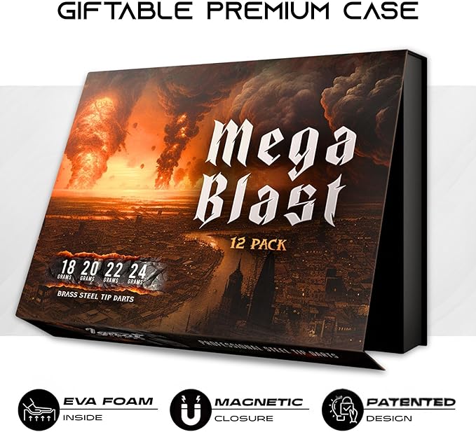 IgnatGames Steel Tip Darts Set - 3/6/12 Pack Brass Darts Metal Tip Set with Exquisite Case - Aluminum Shafts, 2 Sets of Flights, Dart Tool & Sharpener