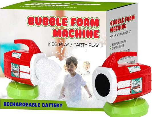 Bubble Foam Machine for Parties & Bath Fun - Portable Powerful Foam Maker with Rechargeable Battery for Outdoor & Indoor Play - Perfect for Kids Gift, Birthday,Ages 3 4 5 6 7 8 9 10 11 and Up