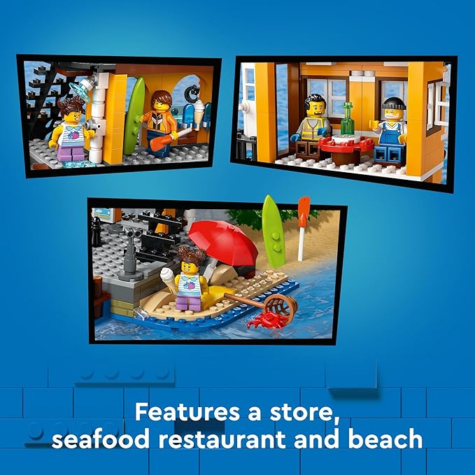 LEGO City Seaside Harbor with Cargo Ship Toy, Model Container Crane and Boat with 8 Minifigures Included, Building Set for Boys and Girls Ages 8 and Up, Kids Gift Idea, 60422
