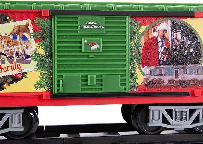 Lionel Battery-Operated Christmas Vacation Toy Train Set with Locomotive, Train Cars, Track & Remote with Authentic Train Sounds, & Lights for Kids 4+