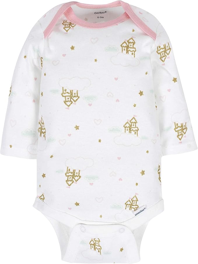 Gerber Baby Girls' 6-Pack Long-Sleeve Onesies Bodysuits