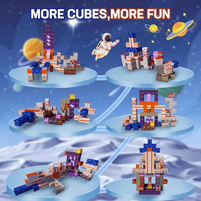 Magnetic Blocks-100pcs Mine Magnet 3D Craft World Set,Magnetic Blocks Le Building go Toys for Kids,STEM Sensory Toys for Toddlers Birthday Gifts,Constructions Toys for Boys & Girls Age 3+