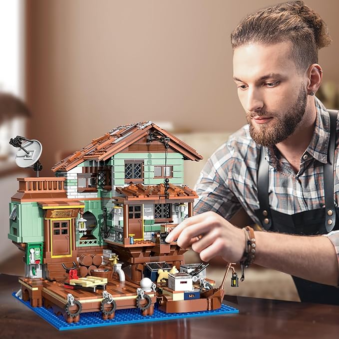 Fisherman's Wharf House Mini Bricks Building Kit, Ideas Creative Architecture Building Toys Birthday Gift for Adult Boys Girls -2046 Pieces (Not Compatible with Lego Set)
