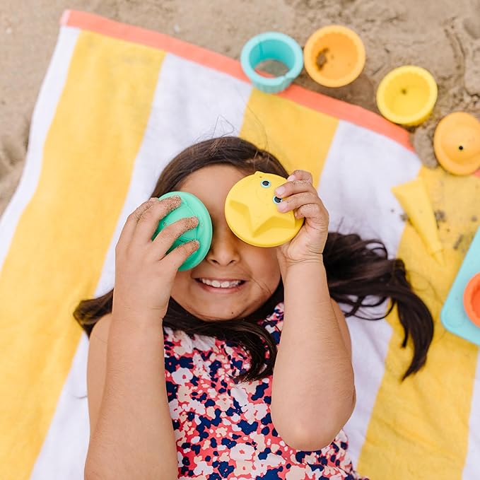 Melissa & Doug Sunny Patch Seaside Sidekicks Sand Cupcake Play Set - Toddler Beach Toys, Outdoor Toys For Sandbox, Sand Toys For Toddlers And Kids Ages 3+