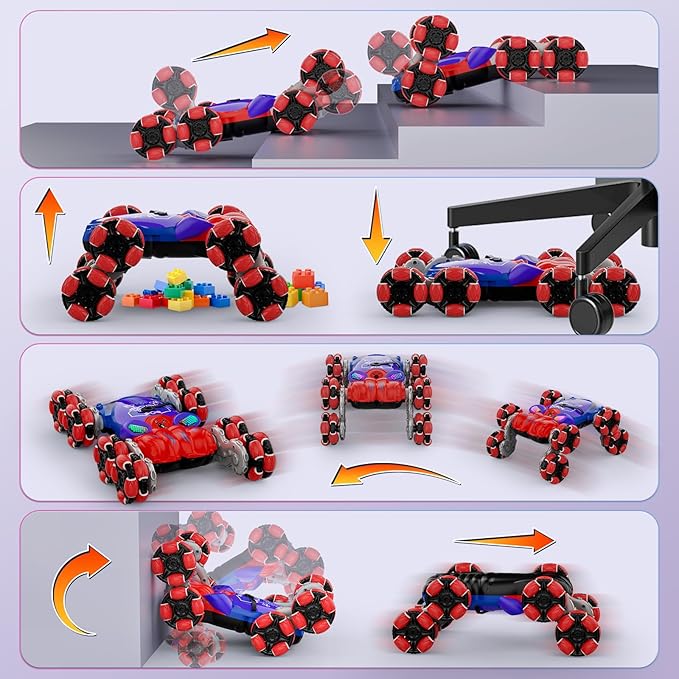 8WD Gesture Sensing Rc Stunt Cars Toys for Boys Age 6-13, Hand Remote Control Climbing Car, Toy for Kids 6 7 8 9 10 11 12+ Years Old Christmas Birthday Coolest Best Gift Idea for Boy Girl Red