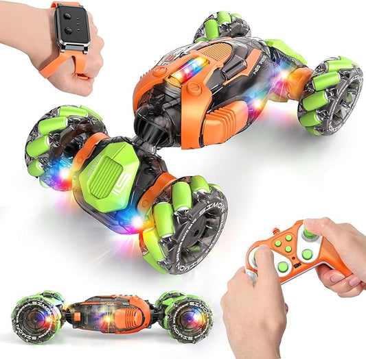 Gesture Sensing RC Stunt Car, 360° Rotating 4WD Remote Control Transform Hand Controlled Car - Fun Birthday Gifts for Kids Boys and Girls (Ages 5-13)