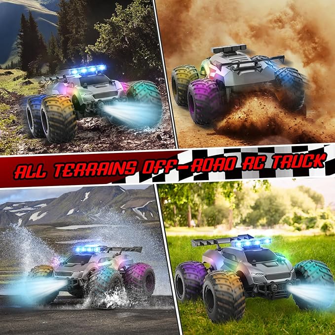 Remote Control Car - 20km/h 1:18 High Speed RC Cars Offroad with RBC &Headlights &Headlamps, 2.4GHz Toy Car Gift for 3 4 5 6 7 8 9 10-12 Year Old Boys Girls Kids