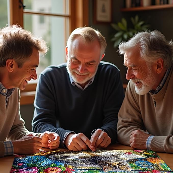 Jigsaw Puzzles 2 Pack 1000 Pieces - WISHDIAM Puzzles for Adults - Cats Kitten in Flower Room - Funny Pets Puzzles for Adults 1000 Pieces and up (Paris & Garden)