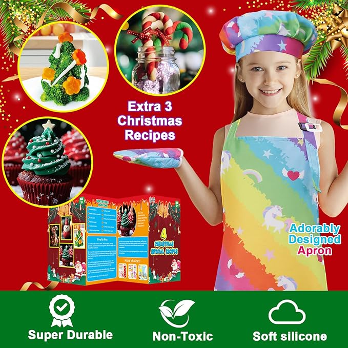 42 Pieces Kids Real Cooking Set,Kids Knife Set, Kids Baking Set,Cookware,Kids Play Pots and Pans,Mini Stainless Steel Pretend Play Cooking Toys,Apron and Chef Hat for Girls,Sensory Toys