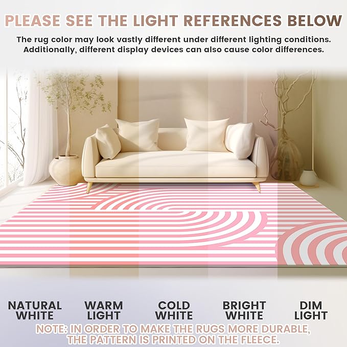 Washable 5x7 Modern Area Rug for Living Room, Pink Minimalist Aesthetic Abstract Boho Large Rugs, Ultra-Thin Low Pile Soft Nonslip Indoor Floor Carpet for Office Bedroom Playroom Classroom Dorm