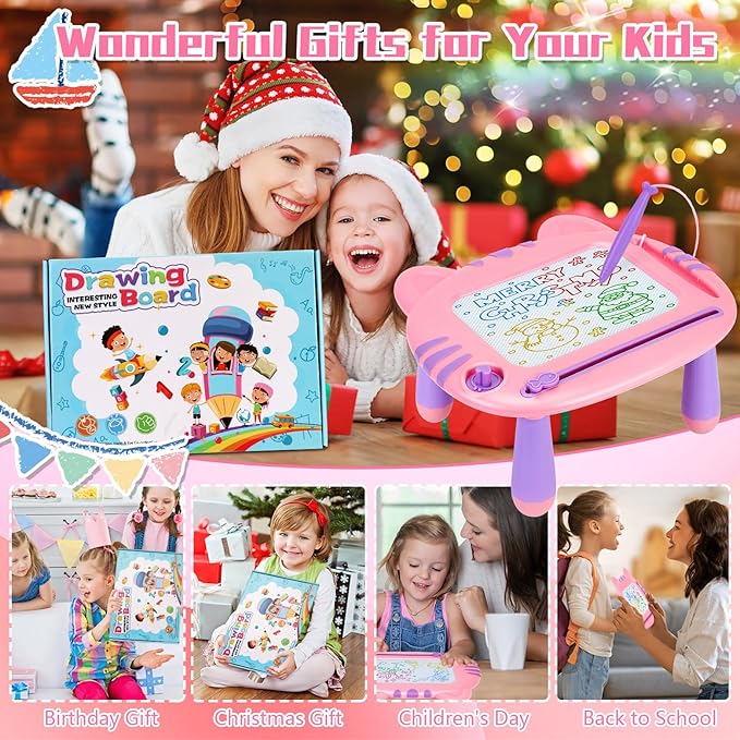 Toddler Toys,Toys for 1-2 Year Old Girls,Magnetic Drawing Doodle Board for Toddler 1-3,Learning Educational Baby Kids Toys for 18 Months 1 2 3 Year Old Girl,Girl Toys Christmas Birthday Gifts