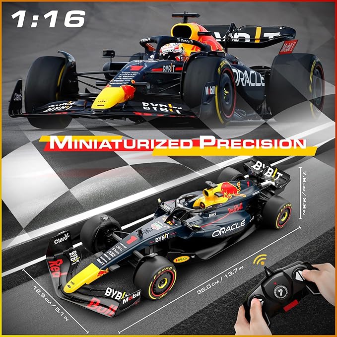 Licensed Red Bull F1 RB19 RC Car Building Kit 1/16 Scale Supercar Assembly Set with Remote Controller, Licensed Model, 55 Pieces, STEM Kits for Kids and Adults, Ages 8+ (RedBull RB19)