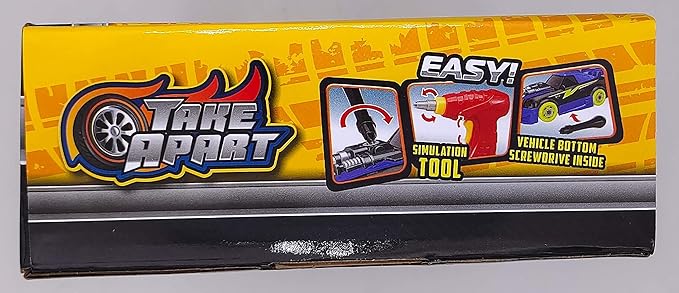 Pup Go Take Apart Toy Racing Car Sound Light, 2 in 1 Build Your Own Car, Drill & Power Tools, Gift Present Children Construction Building Toys for Age 3+ Year Old Boy Kids(4 Spare Screws Included)