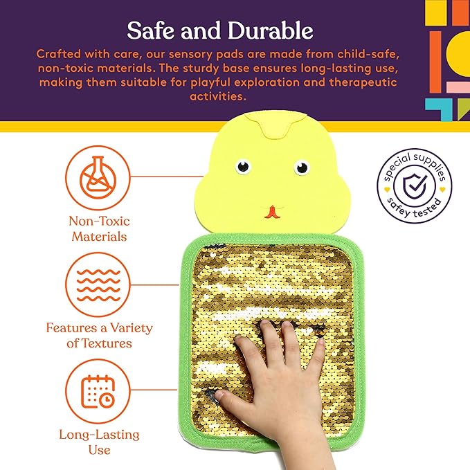 Special Supplies Sensory Mats for Early Learning Development, Tactile Textured Pads with Cute, Colorful Animals, Hand-On Play for Touch Sensitive Kids