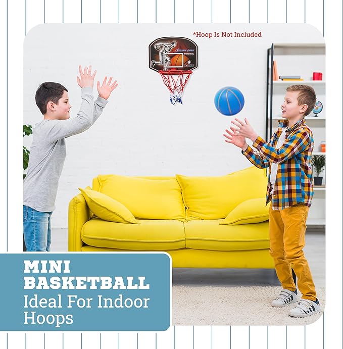 Botabee Mini Basketball - Set of 3 -Toy Basketballs with Manual Pump - Plastic Balls for Toddlers and Kids - Blue with Gold Lines + Black with Gold Lines + Black/Yellow with Gold Lines