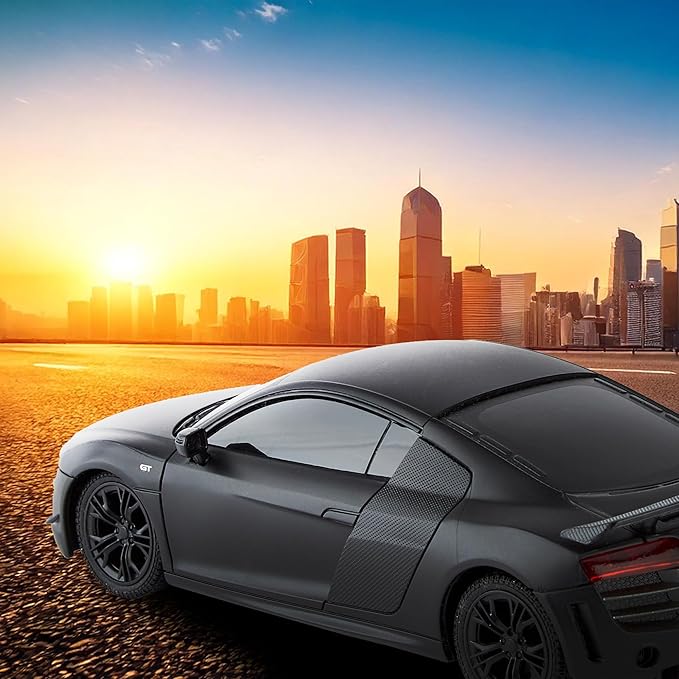 CMJ RC Cars Audi R8 GT RC Remote Control Car Limited Edition Black 2.4Ghz 1:24. Licensed RC Car Series for Girls and Boys Age 8 9 10 11 12 Years Holiday Ideal Gift (Black)