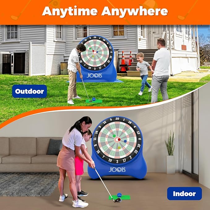 6.4ft Giant Inflatable Golf Dart Board with Air Pump & 20+ Games - Includes Game Manuals, Perfect Inflatable Games for Family Party, Giant Outdoor Yard Games, Backyard Golf Games, Carnival Games
