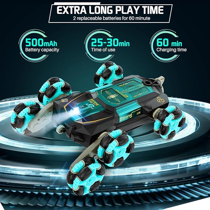 Remote Control Cars for Kids Adults, Gesture Sensing RC Stunt Car with Light Music Spray, RC Robot Toys,Cool Birthday Toy for 6 7 8 9 10 11 12 13 Years Old Boys Girls Kids