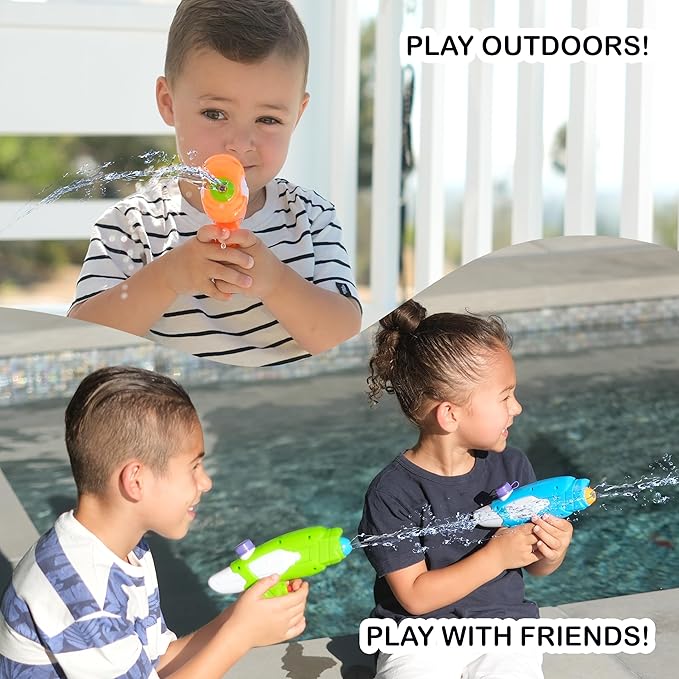 Water Squirt Gun - High Velocity Easy Refill Toy Water Gun - Water Guns for Kids - Water Pistols for Kids - Water Gun Set - Squirt Guns (12, Mix 12 Colors)