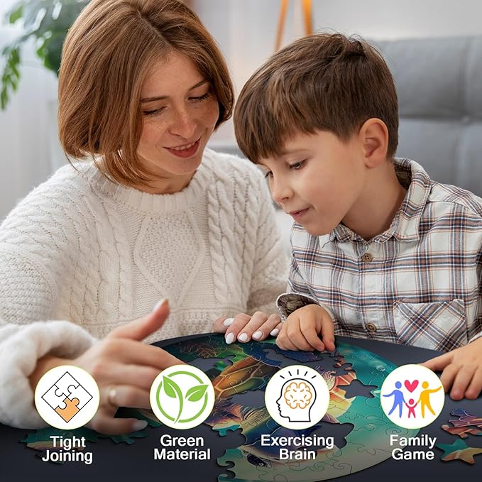 Easter Gifts for Kids Girls Boys, Easter Basket Stuffers, Wooden Jigsaw Puzzles for Kids Ages 4-6, 50 Piece Unique Shape Animal Theme Puzzle - Preschool Learning Educational Toys for Kid (Sea Turtle)