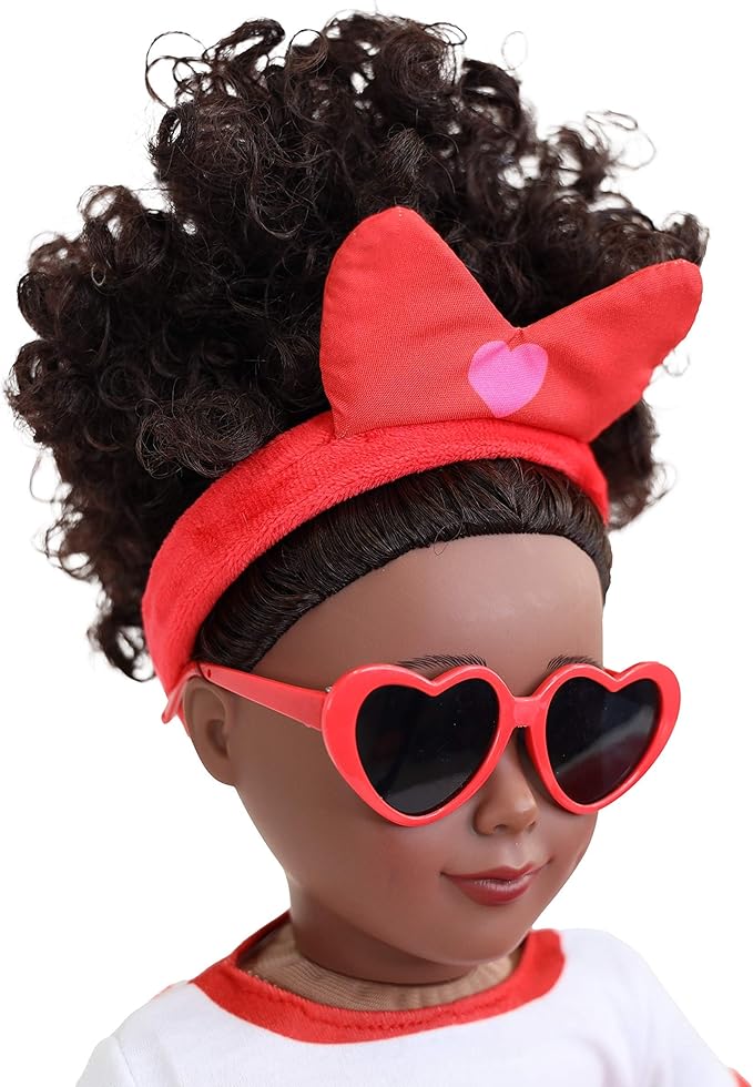 Playtime by Eimmie 18 Inch Doll Clothes and Accessories, Holiday Day Outfit with Red Tutu Dress & Matching Headband, Clothing Sets & Stuff - Fits American, Generation & Similar 18Â” Dolls for Girls