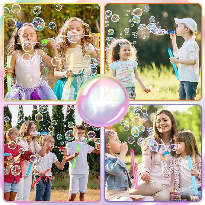 36PCS 15 inches Big Bubble Wands - Bubble Bulk in 6 Colors, Bubble Wands for Kids Summer Toy Party Favors, Birthday, Easter, Valentine Day, Carnival Prizes, Wedding, Outdoor Gifts for Girls & Boys