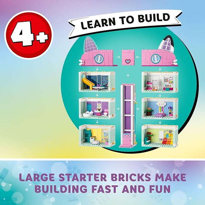Lego Gabby’s Dollhouse 10788 Building Toy Set, 8-Room Playhouse with Purrfect Details and Popular Characters from The Show, Including Gabby, Pandy Paws, Cakey and Mercat, Kids Toy for Ages 4 and up
