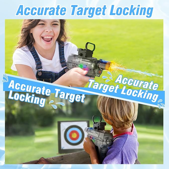 Electric Water Guns for Adults & Kids,Realistic Automatic Water Gun with 26-32 FT Long Range,800ml Large Water Tank,Splash-Resistant Design,Summer Outdoor Pool Beach Toy for Backyard Games(2 Pack)