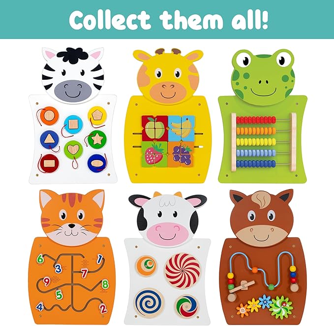 SPARK & WOW Zebra Activity Wall Panel | Ages 18m+ | Montessori Sensory Wall Toy | Nesting Shape Activity | Busy Board | Toddler Room Decor