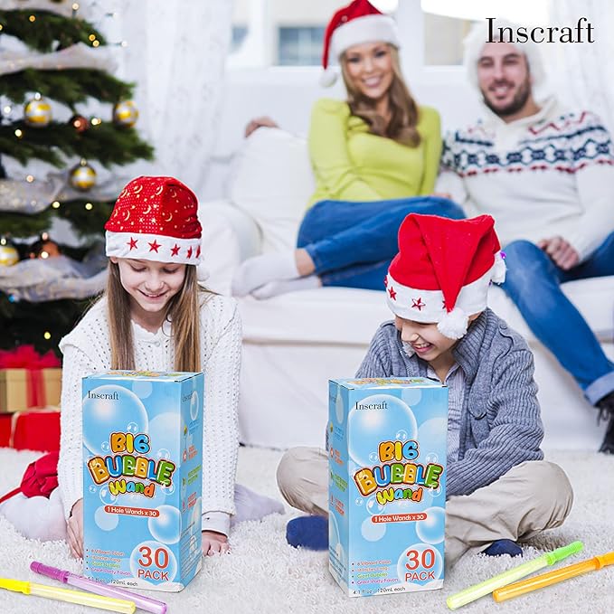 30 Pack 14’’ Big Bubble Wands, 8 Colors 1 hole wands x30 for Summer Toy, Outdoor/Indoor Activity, Easter, Birthday, Graduation, Bubbles Party Favors for Kids