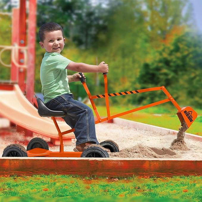 and Roll Special Edition Sandbox Sand Digger Excavator Crane with 360 Degree Rotation Base for Children 3 Years Old and Up, Orange