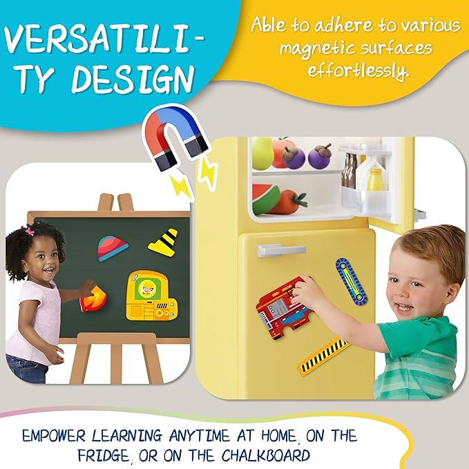 Magnetic Puzzles for Kids Ages 4-8 - 71 PC Educational Vehicle Magnetic Book, Dress-Up Game & Preschool Toddler Learning Activities, Travel-Friendly STEM Toy, Fridge Magnets for Toddlers Ages 1-3 3-12