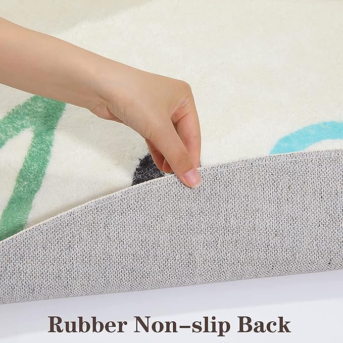 Topotdor Round Kids Play Rug Alphabet Nursery Area Rug Extra Large Soft Crawling Play Mat for Children Toddlers Bedroom (71 inch, Grey)