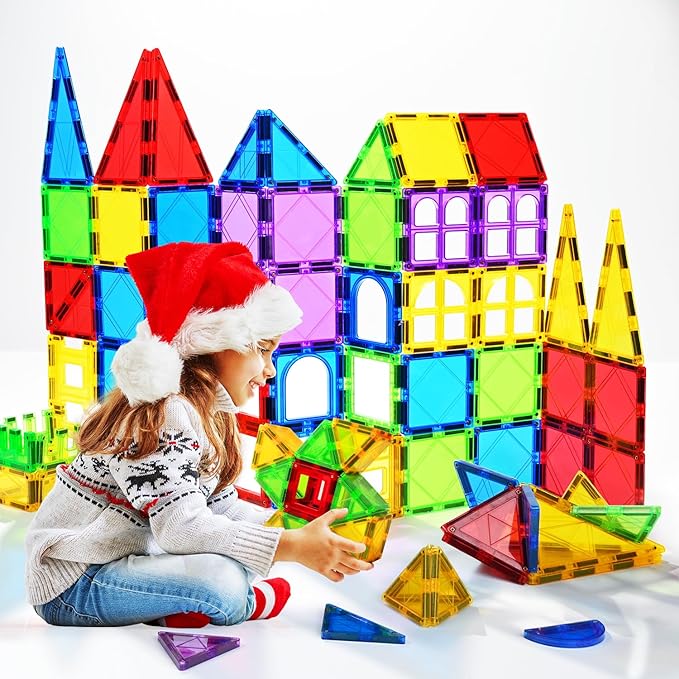 MAGBLOCK Magnetic Blocks - Magnetic Tiles Toys for Toddlers Kids Magnet Building Blocks Preschool Magnet Set for Boys and Girls Stem Toys 70 Pieces