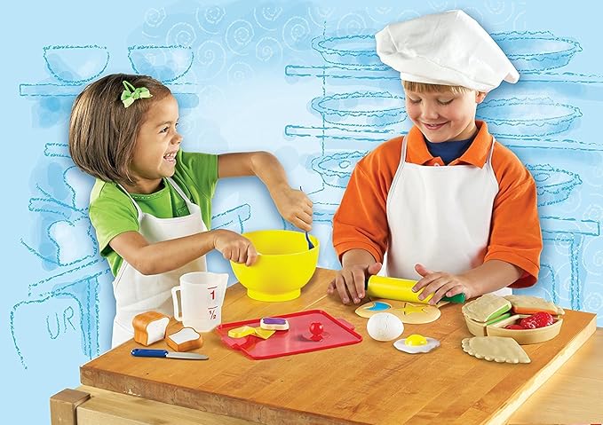 Learning Resources Pretend & Play Bakery Set - 31 Pieces, Ages 3+ Pretend Play Toys for Toddlers, Bakery Toys, Preschool Learning Toys, Kitchen Play Toys for Kids
