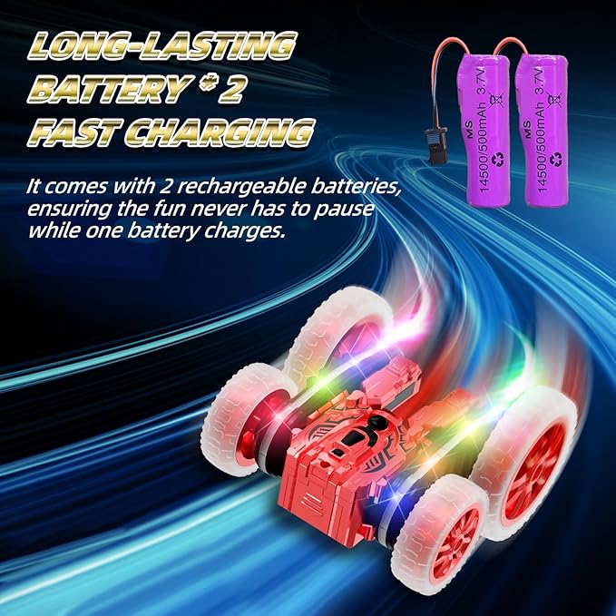 360Rotating 4WD RC Stunt Car with Cool Lights, RC Drift Car for Kids Toys for Boys Girls Age 4-13