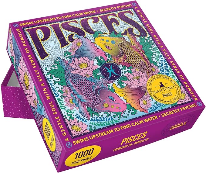 Zodiax - 1000 Piece Jigsaw Puzzle - Pisces - Fun Birthday Gift For Kids, Adults | Astrology Gifts for Women and Men | Zodiac Horoscope Puzzle