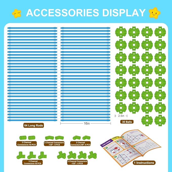 SpringFlower Fort Building Kit for Kids,STEM Construction Toys, Educational Gift for 3 4 5 6 7 8 9 10 11 12 Years Old Boys and Girls,Ultimate Creative Set for Indoor & Outdoors Activity,140 Pcs,Green