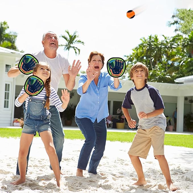 Toss and Catch Ball Game Set, Kids Baseball Games, Outdoor Pool Beach Toys, Backyard Camping Paddle Ball Toys for 3 4 5 6 7 Years Old Boys Girls Family Birthday Easter Gifts