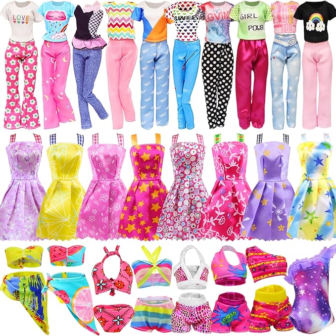 K.T. Fancy 108 Pcs 11.5 Inch Dolls Closet Wardrobe Include Clothes, Dresses, Shoes and Other Stuff for Girl Doll as Xmas Gift Present