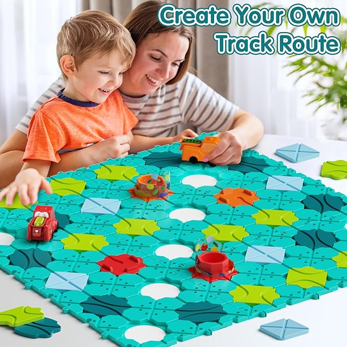 Logic Road Builder Kids Toys, Large Puzzle Stem Board Games for 4 5 6 7 Year Old Boys Girls, Educational Montessori Toys Birthday Gifts for Age 4-8 Year Old a12