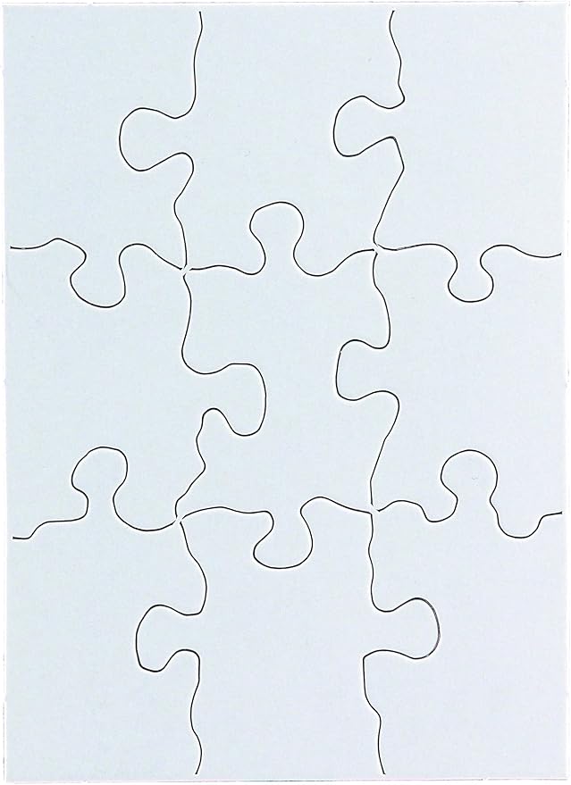 8 Blank Jigsaw Puzzles with Envelopes – 4 x 5.5 Inch, 9 Pieces Each – Hygloss DYI party invites, Perfect for Decorating, Kids' Activities, Arts & Crafts or Party Favors