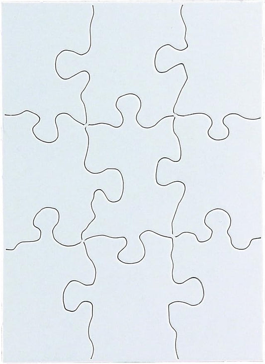 12 Blank Jigsaw Puzzles– 4 x 5.5 Inch, 9 Pieces Each – Hygloss DYI party invites, Perfect for Decorating, Kids' Activities, Arts & Crafts or Party Favors - Puzzle Pieces to Draw On for Crafts