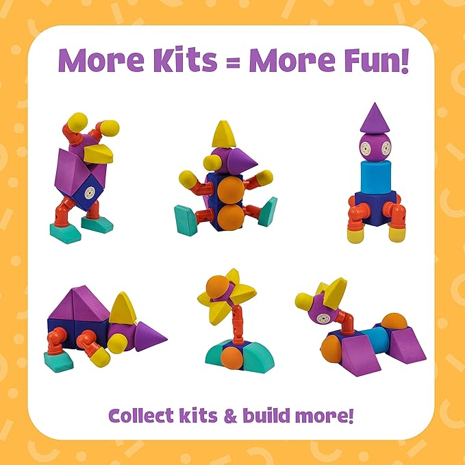 Magnetic Foam Blocks – STEM Preschool Toys for Children, Toddlers, Boys and Girls, The Ultimate Bath Toy – Critter Set, Bath Building Blocks, Engineering Toys for Kids 3-6