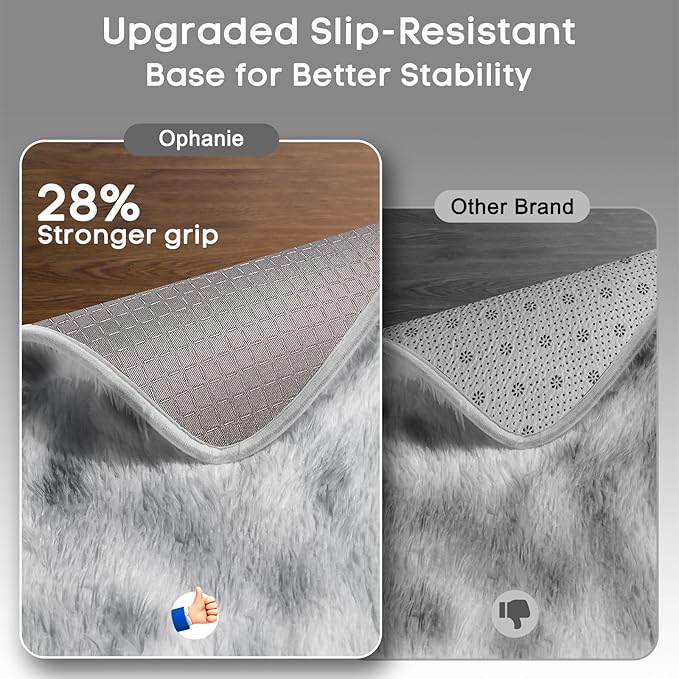 Ophanie Area Rugs 9x12 Living Room, Large Tie-Dyed Grey&White Bedroom Carpet, Big Shag Indoor Thick Soft Nursery Rug, Fluffy Carpets for Boy and Girls Room Dorm Home Decor Aesthetic