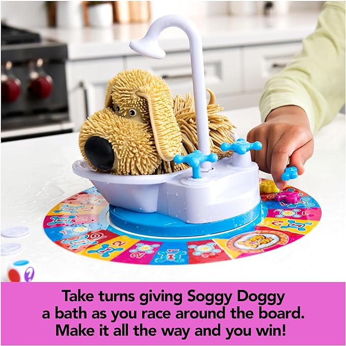 Spin Master Games, Soggy Doggy, The Silly Award-Winning Kids Board Game, for Family Night, Interactive Toy Dog Play, Sensory Toy, Activity for Kids & Family, 2-4 Players, for Ages 4 & Up