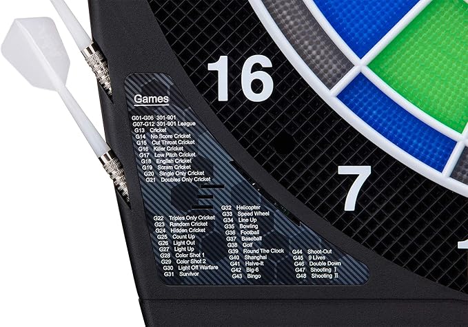 Viper Ion Electronic Dartboard, Illuminated Segments, Light Based Games, Green and Blue Segment Colors, Ultra Thin Spider to Increased Scoring Area