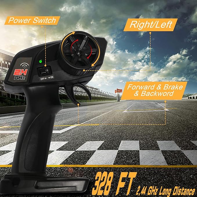 1/20 All Terrain RC Car, 20+KMH Monster Truck, 2.4Ghz Off-Road RC Vehicle with 2 Batteries, Suitable for Adults and Beginners, for Boys and Girls (Green)